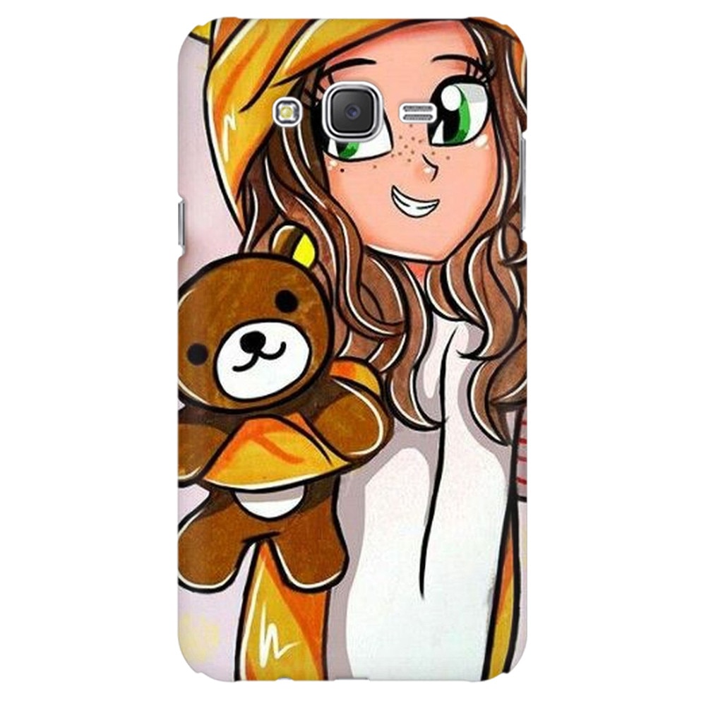 Husa silicon pentru Samsung Galaxy J1, Girl With Little Bear