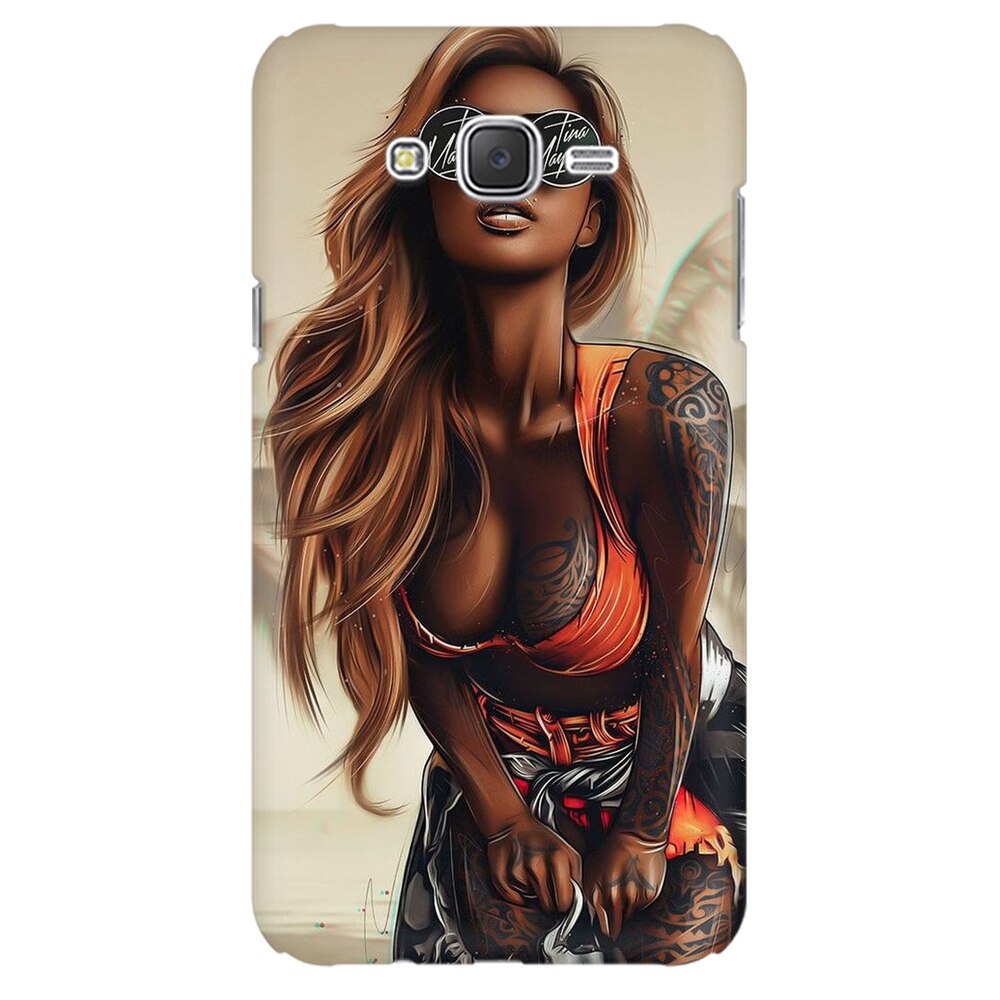 Husa silicon pentru Samsung Galaxy J1 Ace, Tattoed Girl