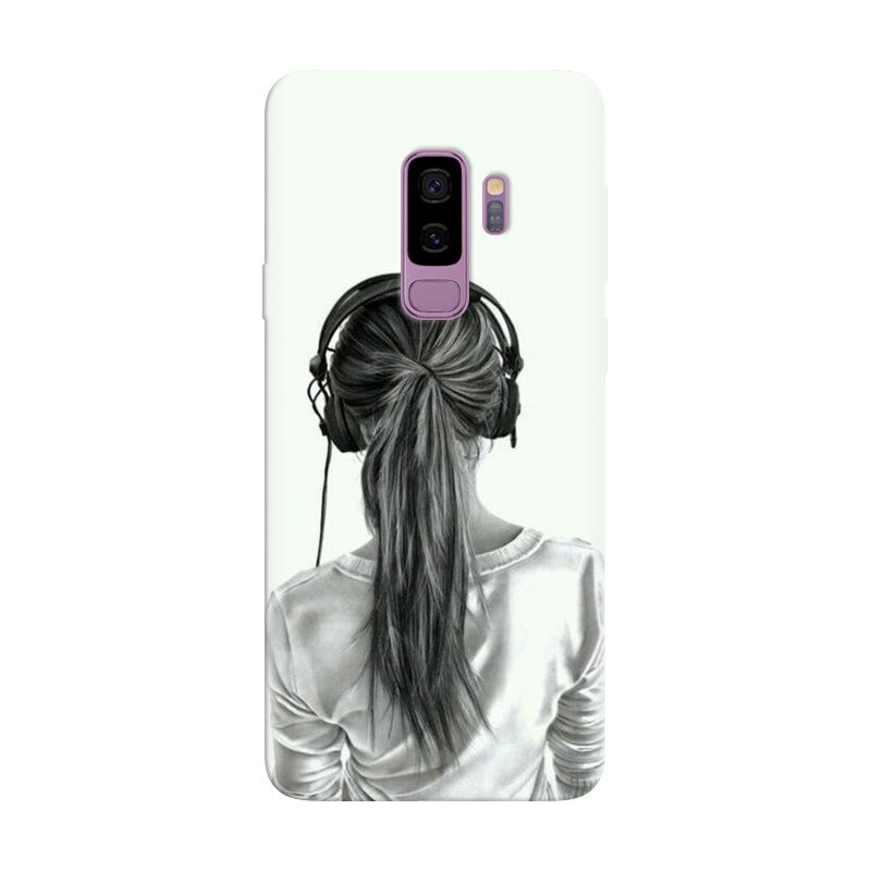 Husa silicon pentru Samsung Galaxy S9, Girl With Headphone