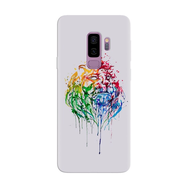 Husa silicon pentru Samsung Galaxy S9, Paint Illustration Lion Head