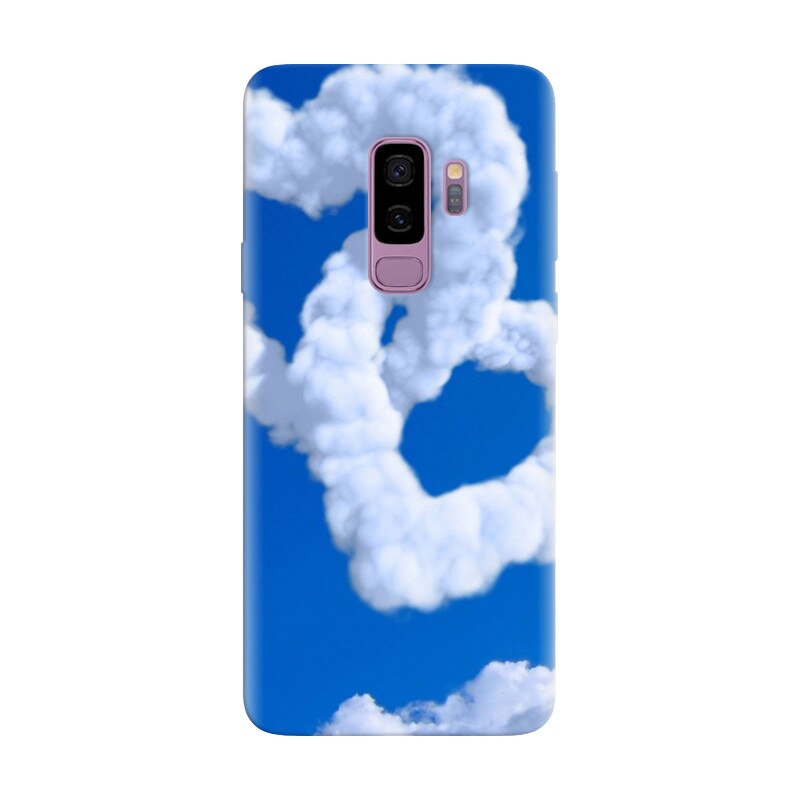 Husa silicon pentru Samsung Galaxy S9 Plus, Heart Shaped Clouds Blue Sky