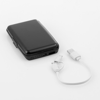 Power bank si suport de carduri antifrauda, InnovaGoods Gadget Tech, 1800 mAh, 5 compartimente pentru carduri Power bank si suport de carduri antifrauda, InnovaGoods Gadget Tech, 1800 mAh, 5 compartimente pentru carduri