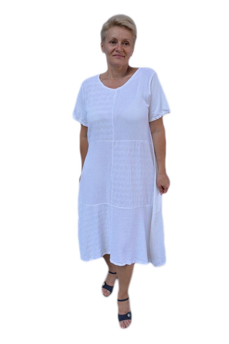 Rochie casual ,usor asimetrica,D&J Exclusive, Alb