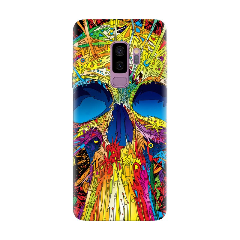 Husa silicon pentru Samsung Galaxy S9, Abstract Multicolored Skull