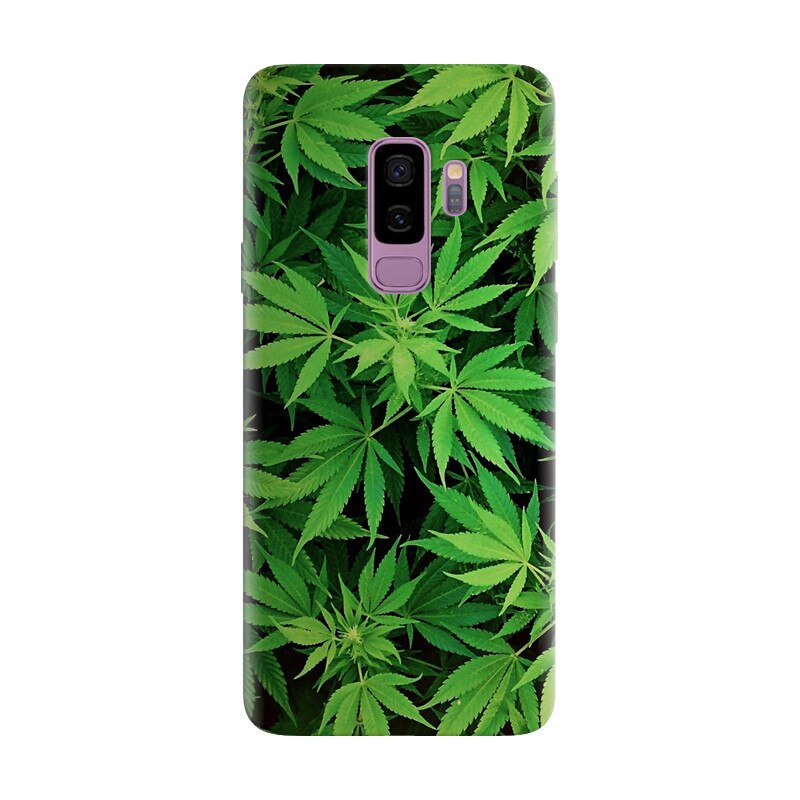 Husa silicon pentru Samsung Galaxy S9 Plus, Green Leaf Pattern