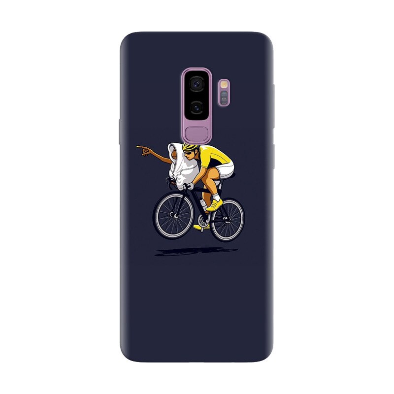 Husa silicon pentru Samsung Galaxy S9 Plus, ET Riding Bike Funny Illustration