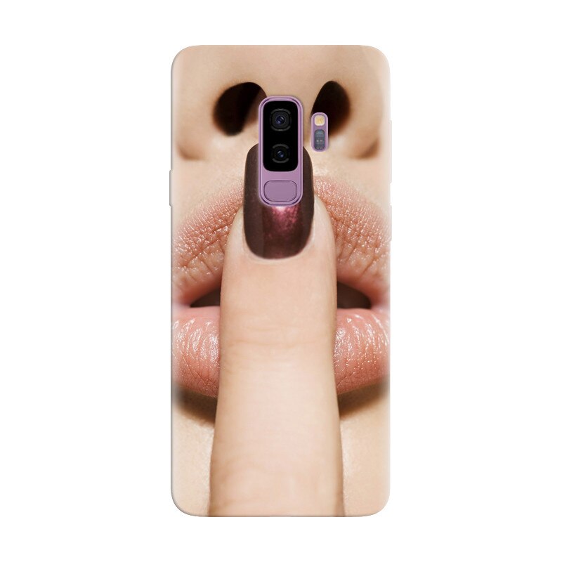 Husa silicon pentru Samsung Galaxy S9 Plus, Finger Purple Nailpolish Girl Lips