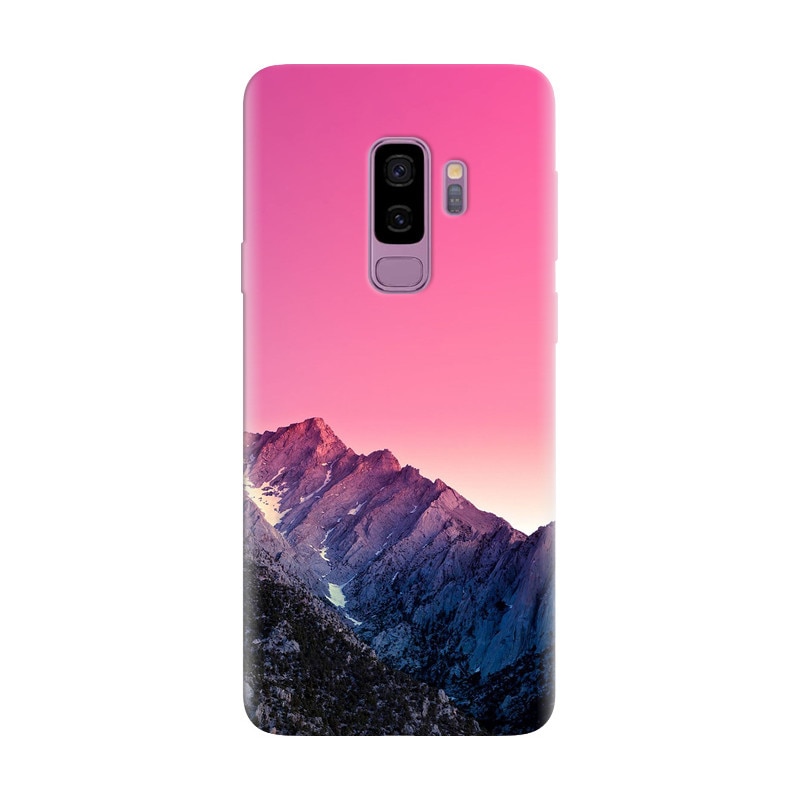 Husa silicon pentru Samsung Galaxy S9 Plus, Mountain Peak Pink Gradient Effect
