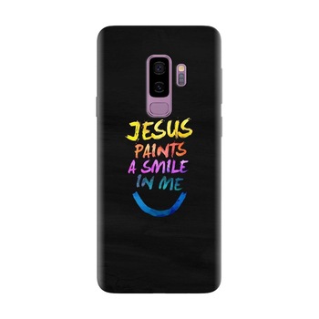 Husa silicon pentru Samsung Galaxy S9 Plus, Jesus Paints A Smile In Me Husa silicon pentru Samsung Galaxy S9 Plus, Jesus Paints A Smile In Me