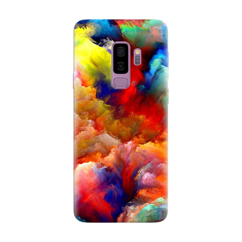 Husa silicon pentru Samsung Galaxy S9 Plus, Oil Painting Colorful Strokes
