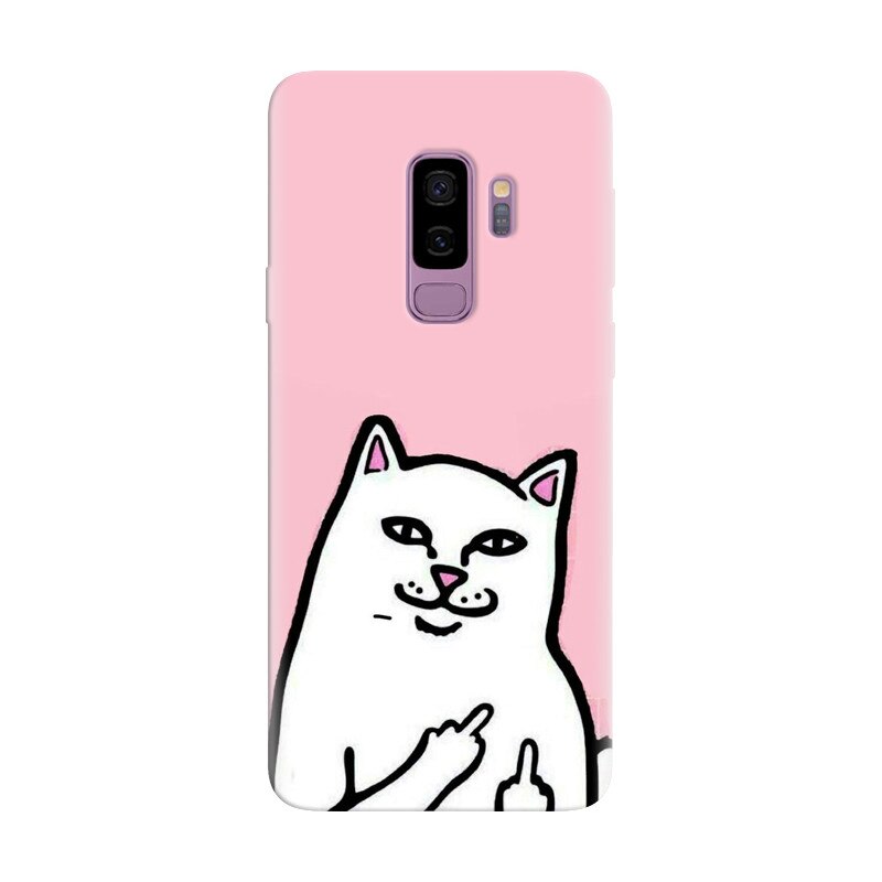 Husa silicon pentru Samsung Galaxy S9 Plus, White Cat
