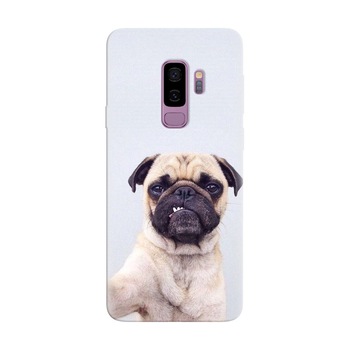 Husa silicon pentru Samsung Galaxy S9 Plus, Simple Pug Selfie Husa silicon pentru Samsung Galaxy S9 Plus, Simple Pug Selfie