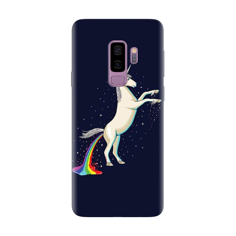 Husa silicon pentru Samsung Galaxy S9 Plus, Unicorn Shitting Rainbows