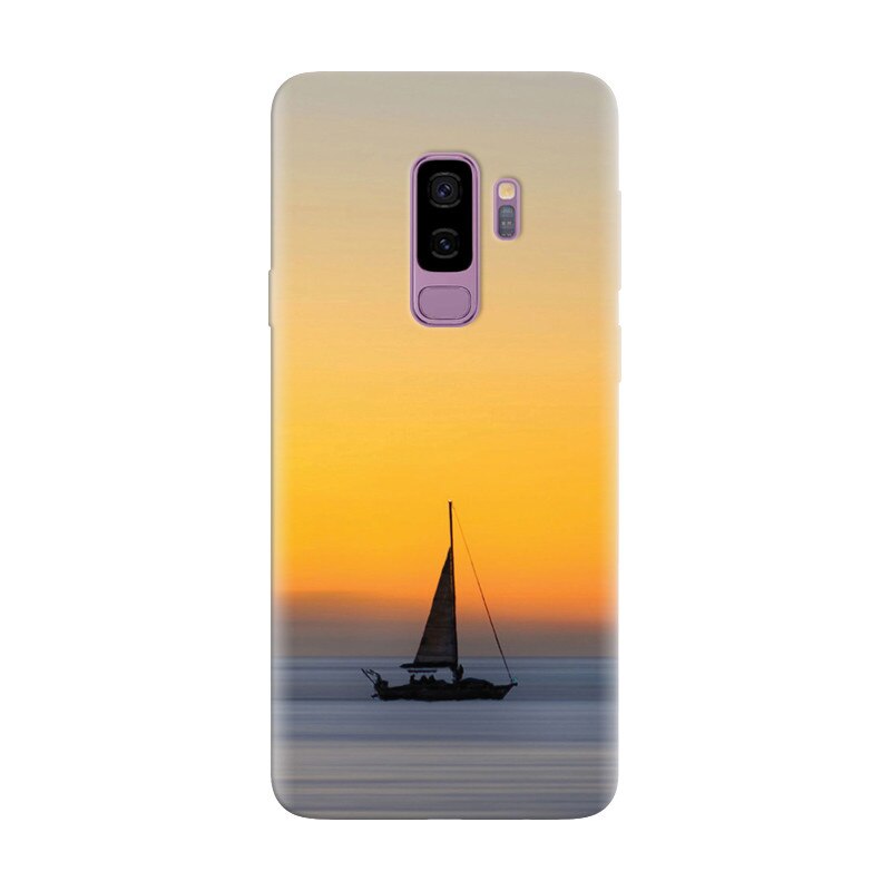 Husa silicon pentru Samsung Galaxy S9 Plus, Wind Sail Boat Ocean Sunset
