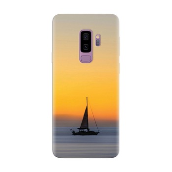 Husa silicon pentru Samsung Galaxy S9, Wind Sail Boat Ocean Sunset Husa silicon pentru Samsung Galaxy S9, Wind Sail Boat Ocean Sunset