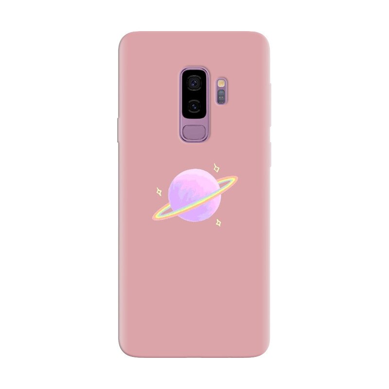 Husa silicon pentru Samsung Galaxy S9 Plus, Saturn On Pink