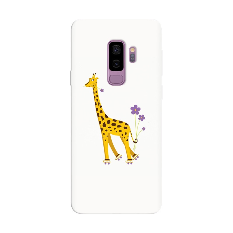 Husa silicon pentru Samsung Galaxy S9, Rollerskating Girafe Illustration