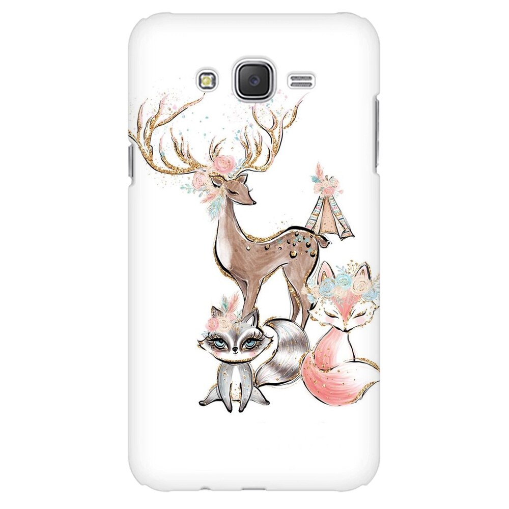 Husa silicon pentru Samsung Galaxy J1 Ace, Foxs And Deer