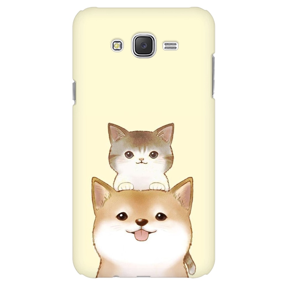 Husa silicon pentru Samsung Galaxy J1, Two Cat