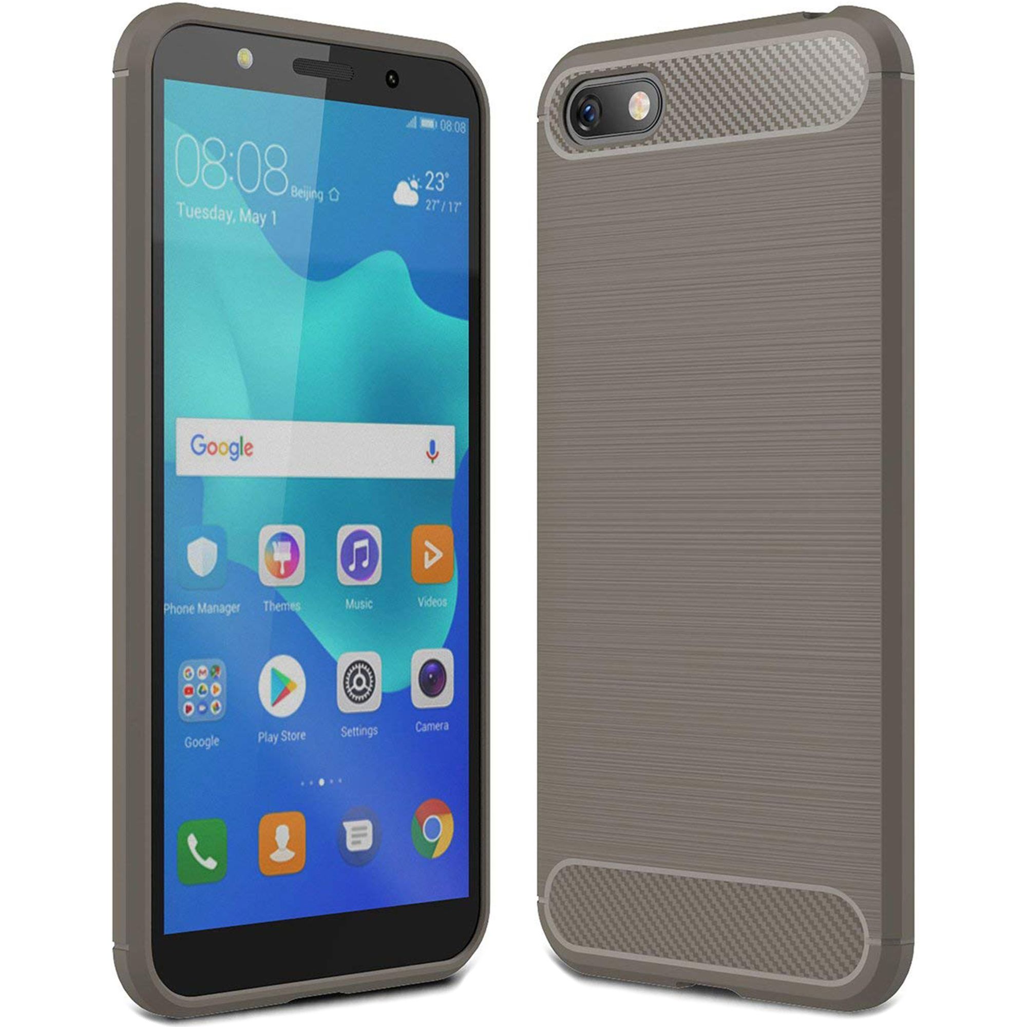 Husa Huawei Y5 ( 2018 ) Silicon Tpu Carbon Brushed - gri