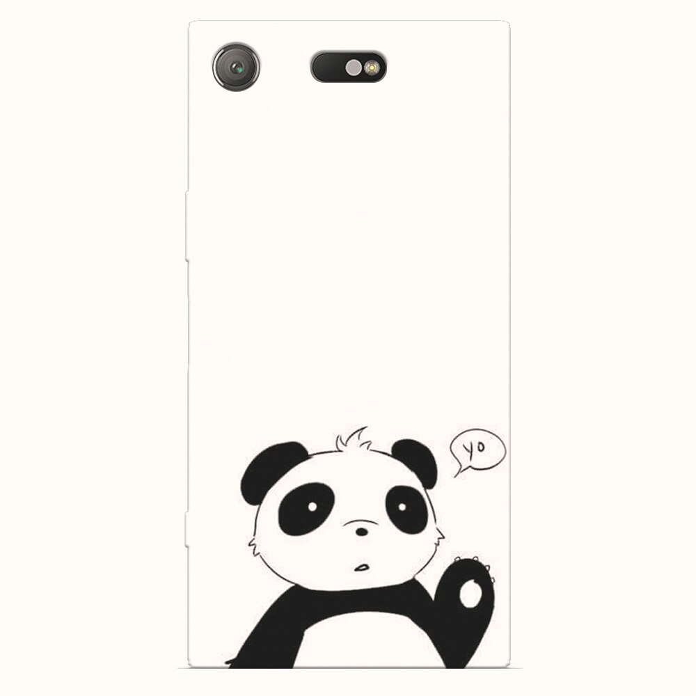 Husa silicon pentru Sony Xperia XZ1 Compact, Panda Cellphone