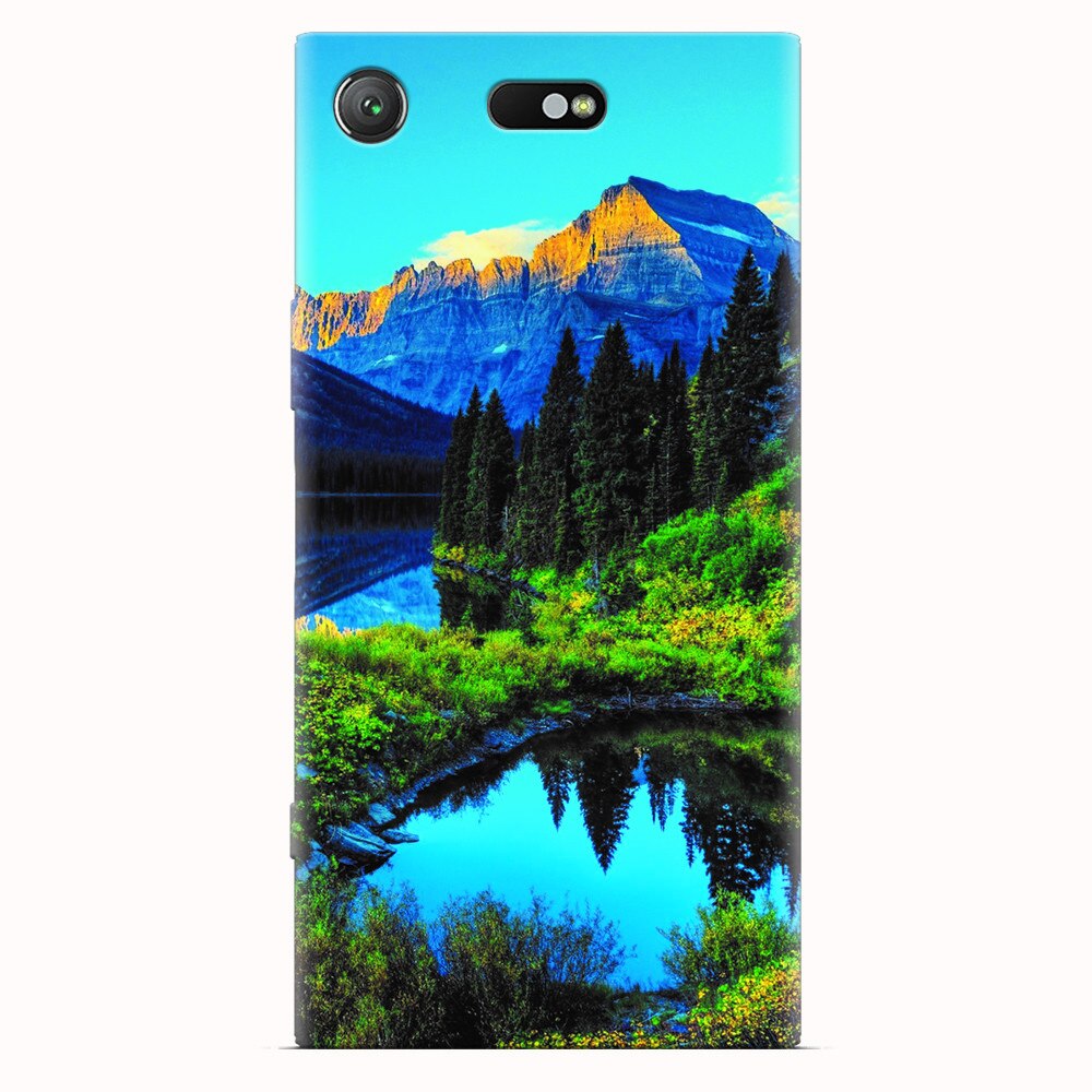 Husa silicon pentru Sony Xperia XZ1 Compact, HDR Mountains Lake