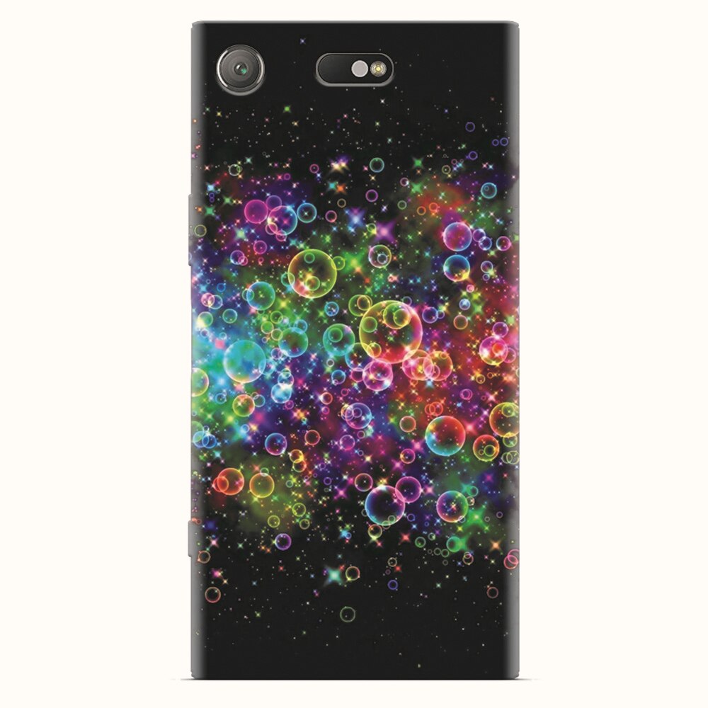 Husa silicon pentru Sony Xperia XZ1 Compact, Rainbow Colored Soap Bubbles
