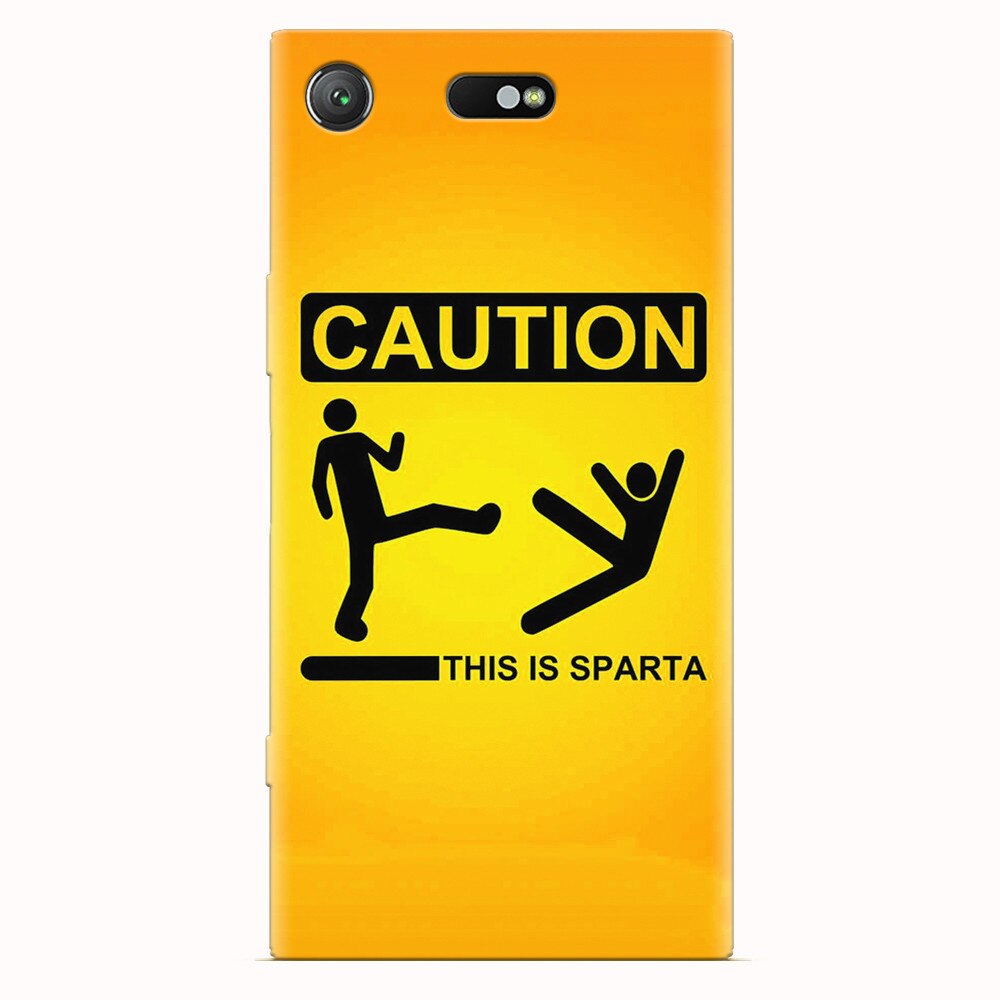 Husa silicon pentru Sony Xperia XZ1 Compact, This Is Sparta Funny Illustration