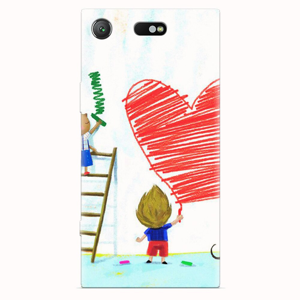 Husa silicon pentru Sony Xperia XZ1 Compact, I Love You Creatures