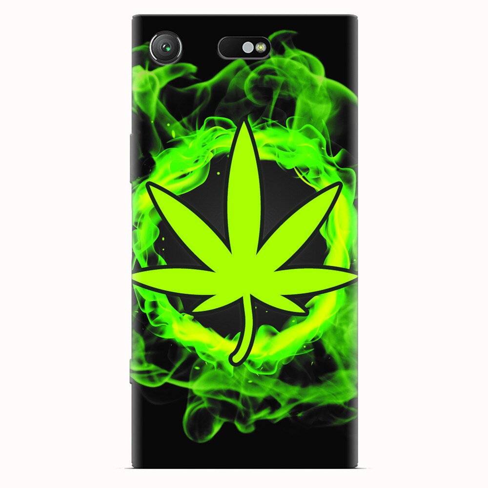 Husa silicon pentru Sony Xperia XZ1 Compact, GreenFlames