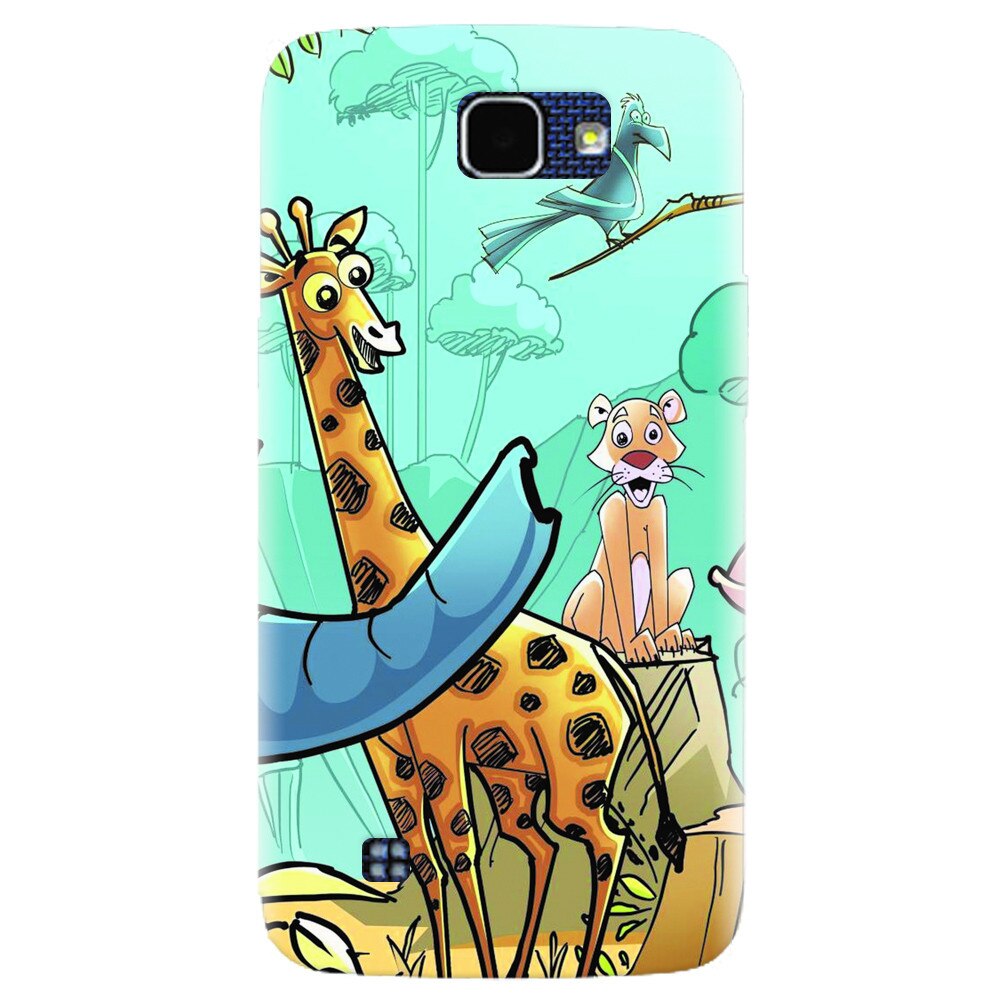 Husa silicon pentru LG K4, Children Drawings Elephants Giraffes Lions
