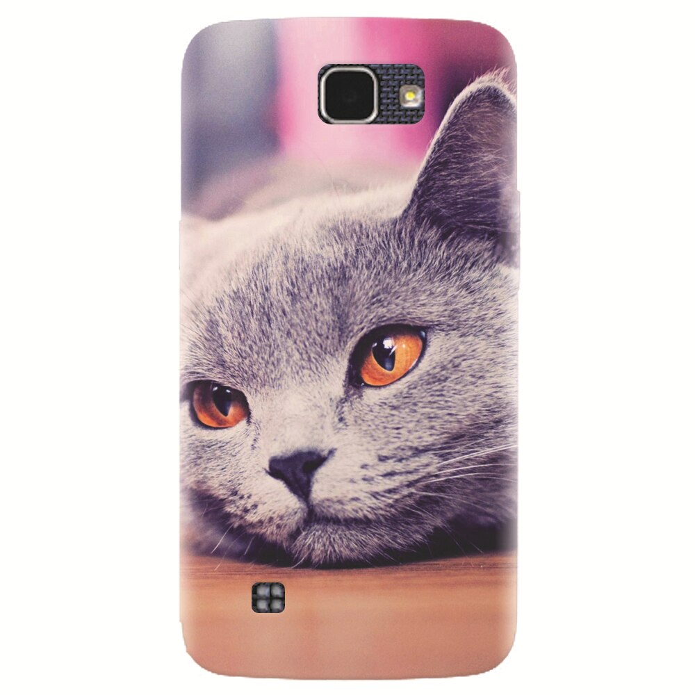 Husa silicon pentru LG K4, British Shorthair Cat Yellow Eyes Portrait