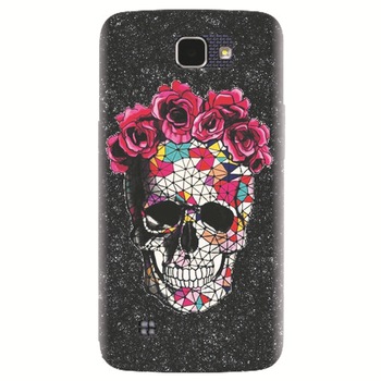Husa silicon pentru LG K4, Colorful Skull Roses Space Husa silicon pentru LG K4, Colorful Skull Roses Space