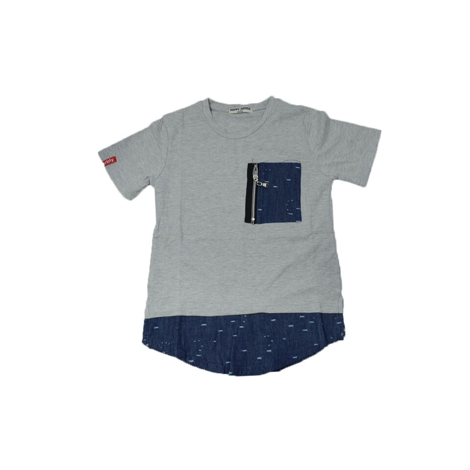 Tricou maneca scurta baieti Hqappy House HB-19332, Gri