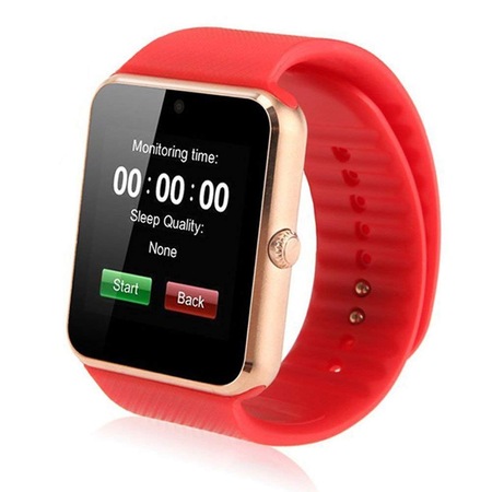 Смарт часовник Smart Wear GT08, слот за сим карта и мемори карта, камера, bluetooth, Червен / Red
