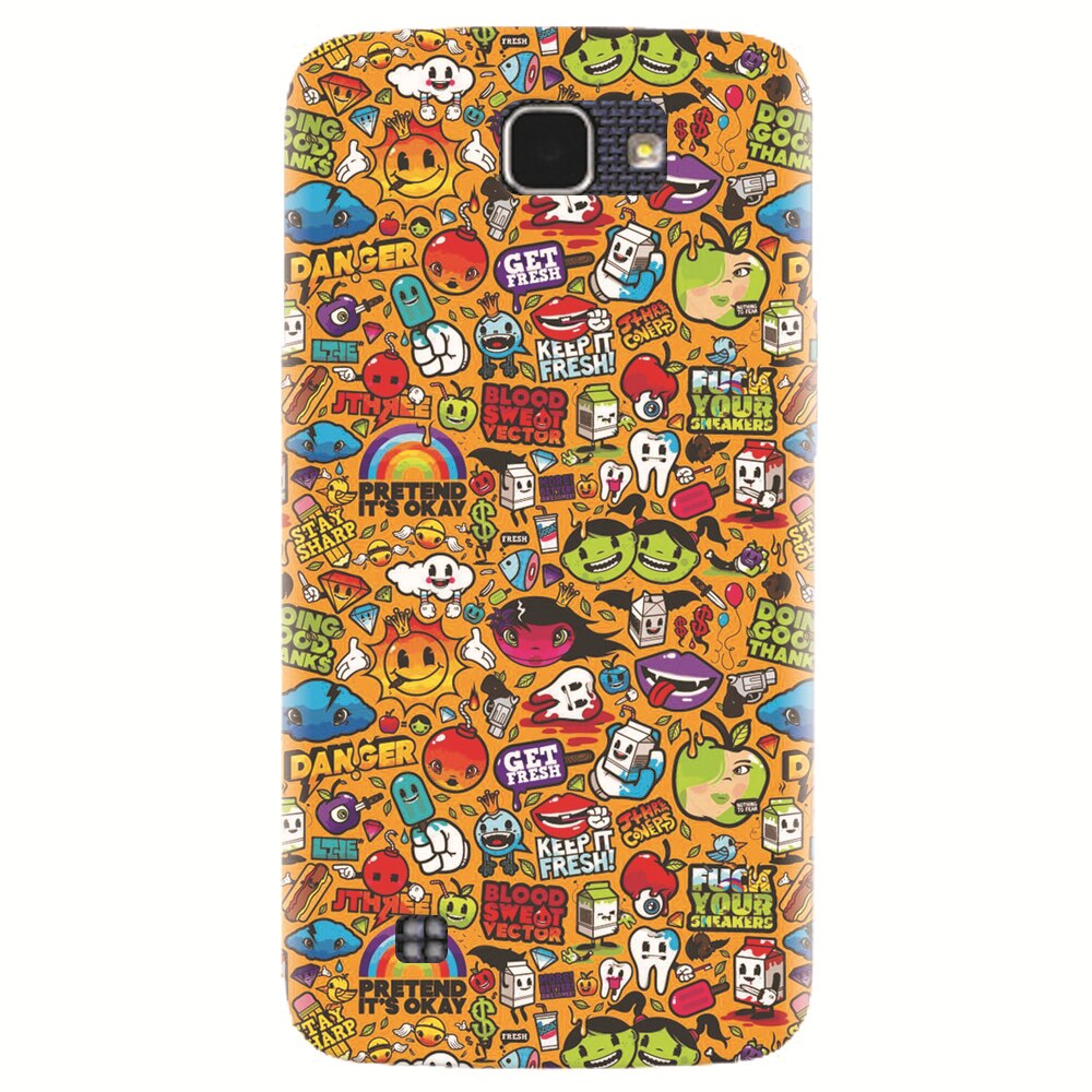 Husa silicon pentru LG K4, Colorful Sticker Illustrations