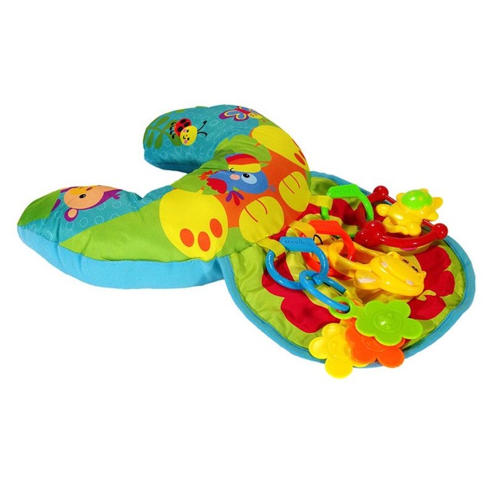 Set perna pentru bebelusi cu jucarii pentru dentitie si zornaitoare, ATS, multicolor