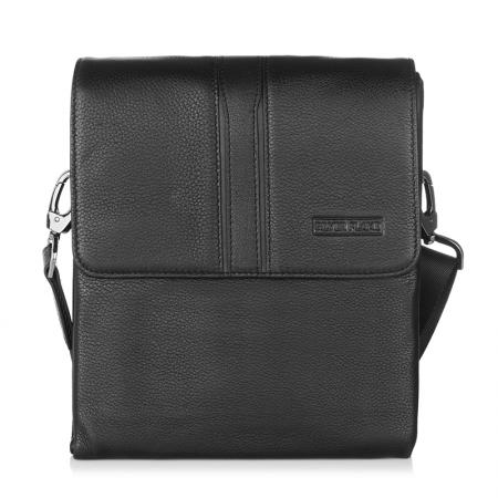 Geanta barbati Silver Flame SFH01, Negru, Piele naturala