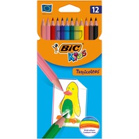 Creioane colorate BIC Tropicolors, diverse culori, 12 buc/pachet