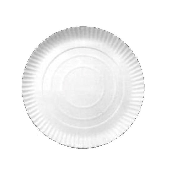 Tavite din Carton Albe Rotunde, Diametru 25 cm, Carton Duplex 350 g/m², 100 Buc/Set, pentru Cofetarii, Patiserii, Fast Food