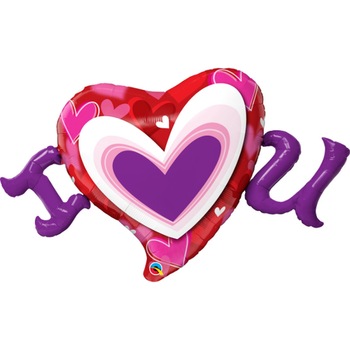Balon Folie Figurina Inima Love- 118 cm, Qualatex 54894 Balon Folie Figurina Inima Love- 118 cm, Qualatex 54894