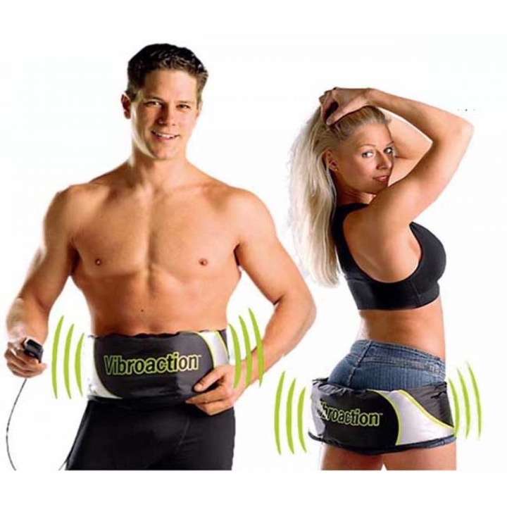 Колан за масаж и отслабване Vibroaction, Черен / Зелен, 126.5 см