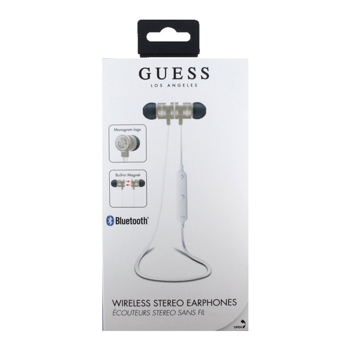 Casti audio in-ear Guess, Wireless, Magnetice, Bluetooth, Gold