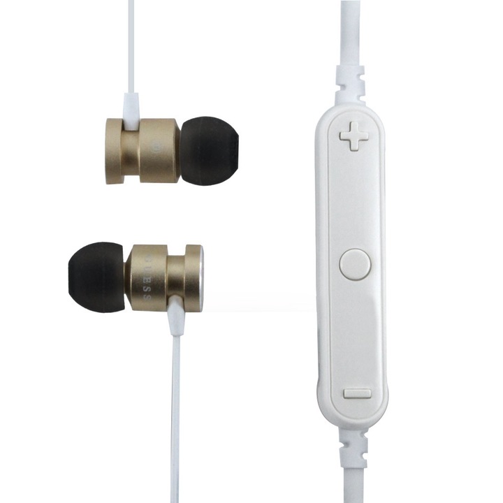 Casti audio in-ear Guess, Wireless, Magnetice, Bluetooth, Gold