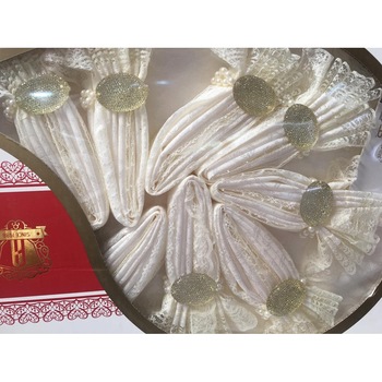 Set Fata de Masa 12 Persoane 160x220 cm si 8 servete, Alb cu Dantela Fina Set Fata de Masa 12 Persoane 160x220 cm si 8 servete, Alb cu Dantela Fina