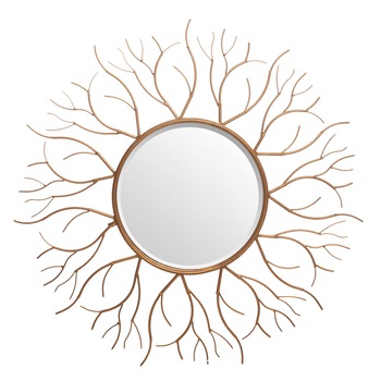 Oglinda decorativa rotunda cu rama aurie ,model ramurile 108*108*2,2CM Oglinda decorativa rotunda cu rama aurie ,model ramurile 108*108*2,2CM