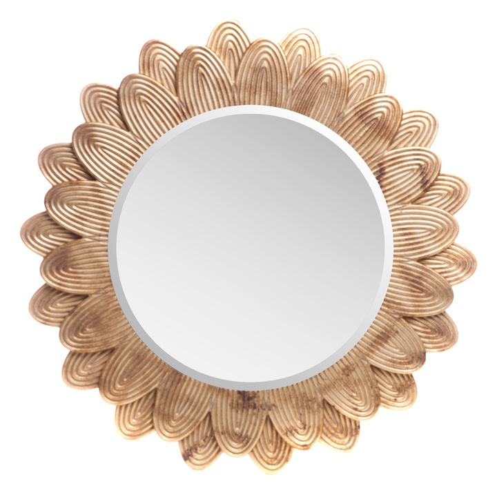 Oglinda decorativa cu rama aurie 80*80*2.4cm