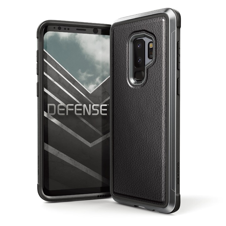 Удароустойчив кейс X-Doria Defense Lux за Samsung Galaxy S9 Plus, Black Leather