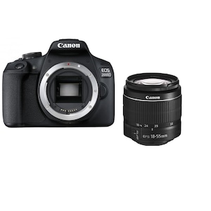 Aparat foto DSLR Canon EOS 2000D,24.1 MP, Negru + Obiectiv EF-S 18-55mm DC III