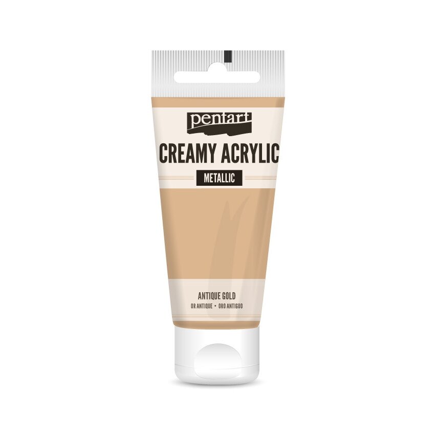 Vopsea acrilica cremoasa metalizata Pentart - aur antic, 60 ml